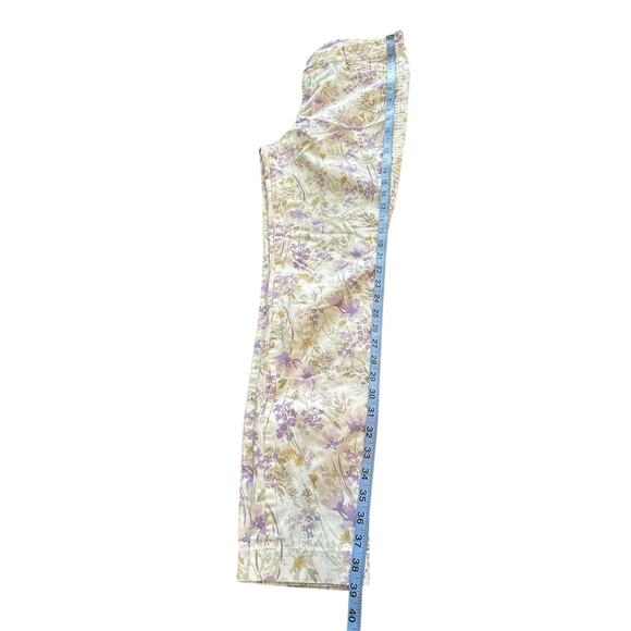 Old Navy Purple Floral Office Work Straight Leg Pixie Dress Pants Size 4 Tall - Picture 13 of 13